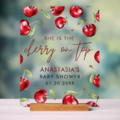 Sweet Cherry op Top Baby shower Acryl Bord (Neutraal)