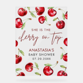 Sweet Cherry op Top Baby shower Acryl Bord