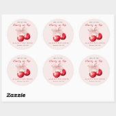 Sweet Cherry op Top Baby shower Girl Ronde Sticker (Vel)