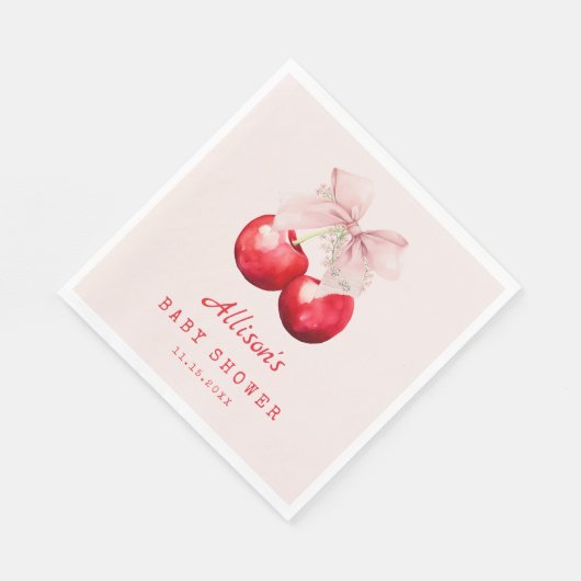 Sweet Cherry op top Baby shower Girl Servet (Hoek)