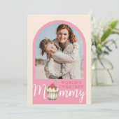 Sweet Cherry op Top Cupcake Moederdag Fotokaart Kaart (Staand voorkant)