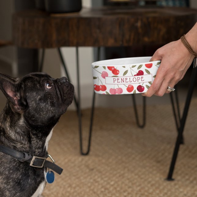 Sweet Cherry Pattern | Monogram Voerbakje (Creator heeft geüpload)