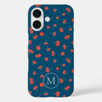 Sweet Cherry Pattern op Dark Blue Monogram