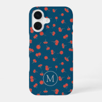 Sweet Cherry Pattern op Dark Blue Monogram