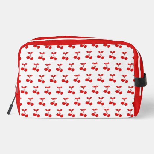 Sweet Cherry Pattern Rood en Wit Gepersonaliseerd Toilettasje (Achterkant)