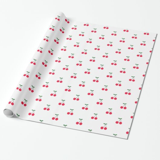 Sweet Cherry Pattern Wrapping Paper Cadeaupapier (Uitgerold)