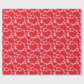 Sweet Cherry Red Hand Drawn Hearts Cadeaupapier (Vlak)
