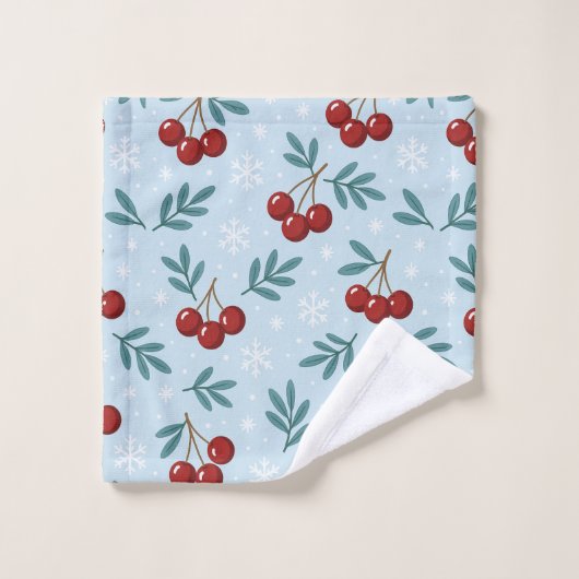 ❄️ Sweet Cherry Snowfall Collection Bad Handdoek (Wasdoekje)