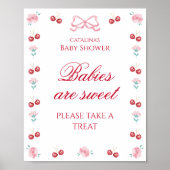 Sweet Cherry Treat Poster Red Floral (Voorkant)