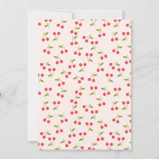 Sweet Cherry verjaardagsfeestje Kaart (Achterkant)