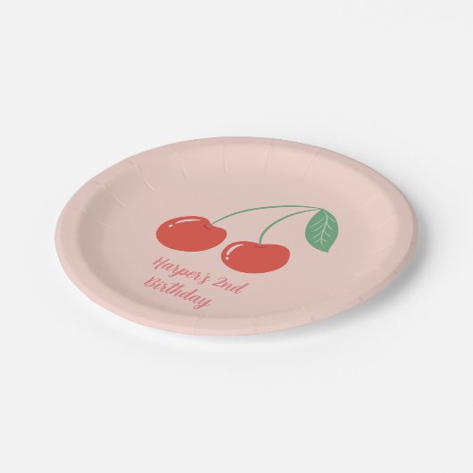 Sweet Cherry verjaardagsfeestje thema papier Bord (Gekanteld)