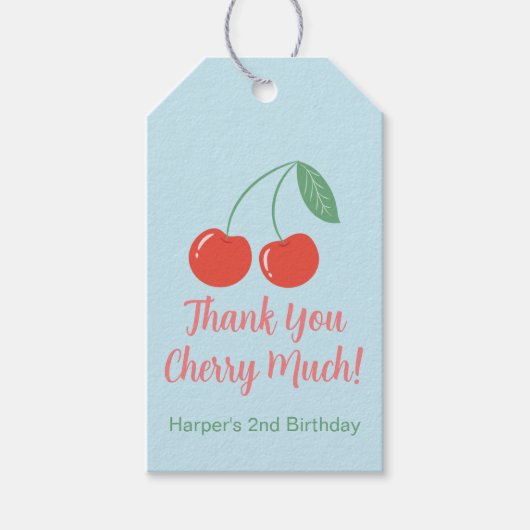 Sweet Cherry verjaardagsgunst cadeau Labels Cadeaulabel (Voorkant)