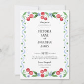 Sweet Cherry Waterverf foto bruiloft Kaart (Voorkant)