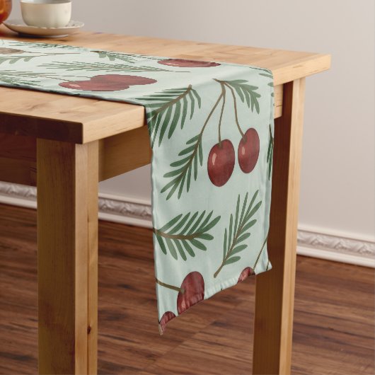 🌿 Sweet Cherry Woodland Holiday Collection Korte Tafelloper (Voorbeeld)