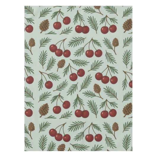 🌿 Sweet Cherry Woodland Holiday Collection Tafelkleed (Voorkant)
