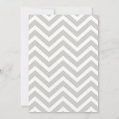 Sweet Chevron White & Grey Baby shower Invitation Kaart (Achterkant)