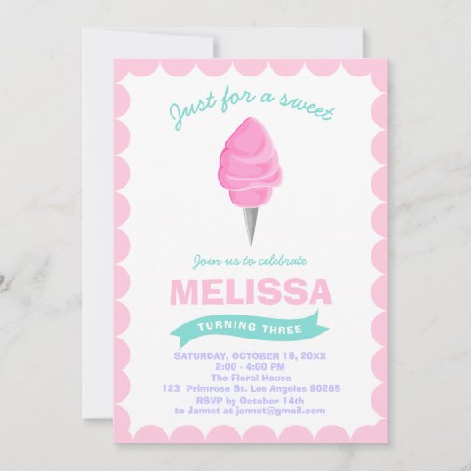 Sweet Chic Birthday Snoep Baby Kaart (Voorkant)