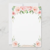 Sweet Chic Blush Pink Floral Greenery Baby shower Kaart (Achterkant)