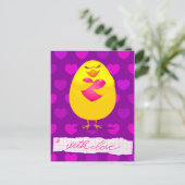 Sweet chick houdt van bericht, briefkaart (Staand voorkant)