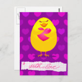 Sweet chick houdt van bericht, briefkaart (Voorkant / Achterkant)