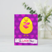 Sweet chick houdt van bericht, briefkaart (Staand voorkant)