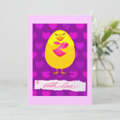 Sweet chick houdt van bericht, uitnodiging (Staand voorkant)