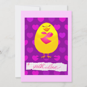 Sweet chick houdt van bericht, uitnodiging