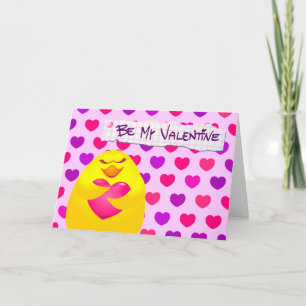 Sweet chick houdt van bericht, wenskaart feestdagen kaart