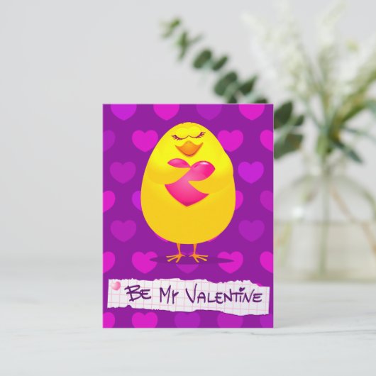 Sweet chick in liefde, briefkaart (Staand voorkant)
