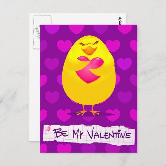 Sweet chick in liefde, briefkaart (Voorkant / Achterkant)