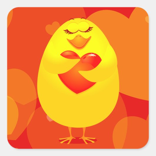 Sweet chick in liefde, sticker (Voorkant)