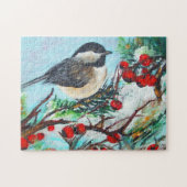 Sweet Chickadee Song Bird Painting Legpuzzel (Horizontaal)