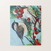 Sweet Chickadee Song Bird Painting Legpuzzel (Verticaal)