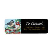 Sweet Chickadee Song Bird Winter Painting Label (Voorkant)