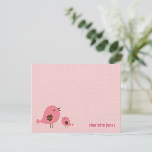 Sweet Chicks Bedankt Cards - Roze (Staand voorkant)