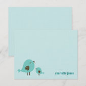 Sweet Chicks Bedankt Kaarten - Blauw (Voorkant / Achterkant)