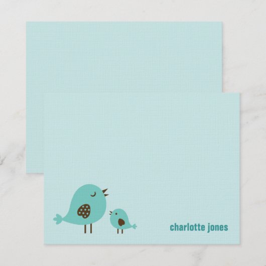 Sweet Chicks Bedankt Kaarten - Blauw (Voorkant / Achterkant)