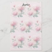 Sweet Chiffon Pink Roses Briefpapier (Voorkant)