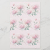 Sweet Chiffon Pink Roses Briefpapier (Achterkant)
