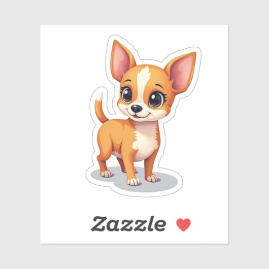 Sweet Chihuahua, isometrische poten, klein Sticker (Vel)
