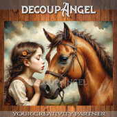 Sweet Child en haar Pony Decoupage Tissuepapier