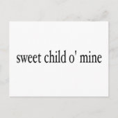 Sweet Child O Mine Briefkaart (Voorkant)