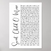 Sweet Child O' Mine White Script Song Lyric Print (Voorkant)