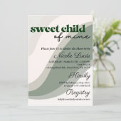 Sweet Child of Mine Green Baby shower Invitation Kaart (Staand voorkant)