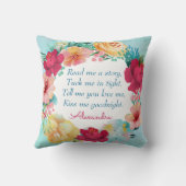 Sweet Child's Floral Goodnight Poem Kussen (Achterkant)