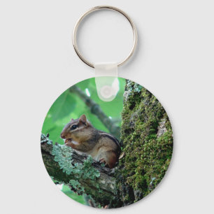 Sweet Chipmunk in een boom Apparel en Gifts Sleutelhanger