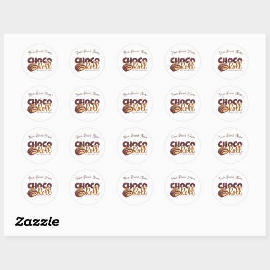 Sweet Choco Roll Bakery Shop Logo Sticker (Vel)