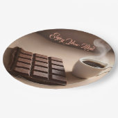 Sweet Chocolate Bar And Coffee Cup Custom Papieren Bordje (Gekanteld)
