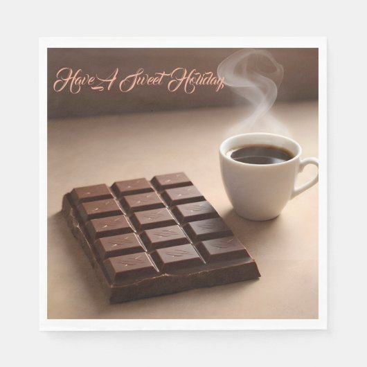 Sweet Chocolate Bar And Coffee Cup Custom Servet (Voorkant)