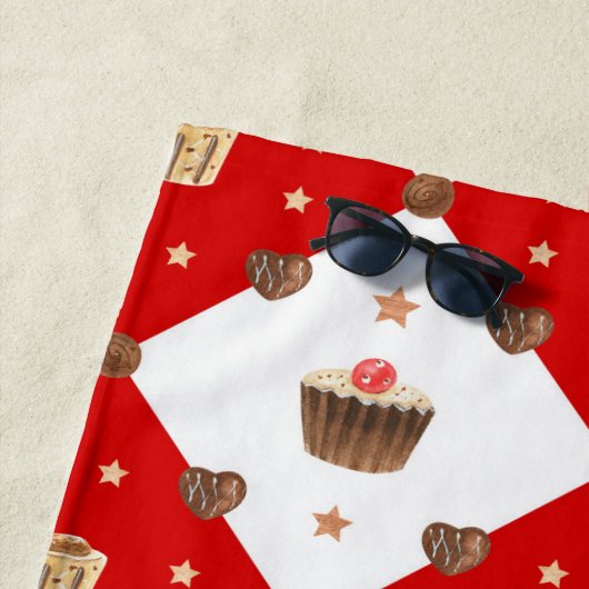 Sweet Chocolate-behandelingen Moderne kerstWaterve Strandlaken (In situ)